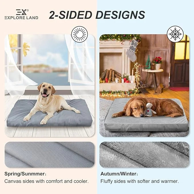 Explore Land Dog Crate Cover Bundle with Machine Washable Fluffy Dog Bed Cover for 36 Inches Wire Cage - Product Image