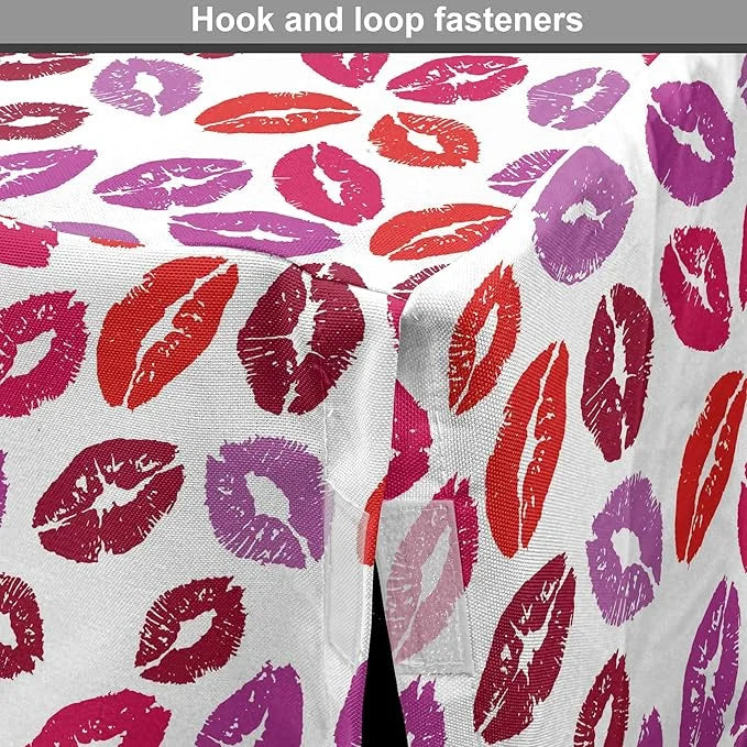 Lunarable Kiss Dog Crate Cover, Fun Colorful Design Lipsticks Kisses Fashion Illustration Print Artwork, Easy to Use Pet K...