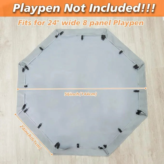 PJYuCien Dog Playpen Bottom Pad,Fits 24 Inch 8 Panels Regular Octagon Metal Exercise Pet Pen,Elastic Buckles Connections,G...