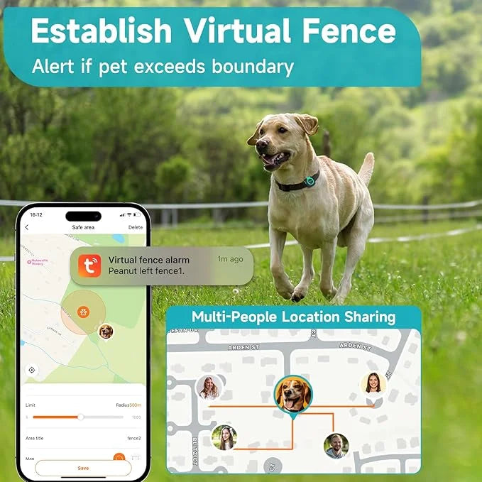 GPS Tracker & Health Monitoring for Dogs -Pet GPS Location Tracker, Wellness & Escape Alerts, Waterproof, Works with Any C...