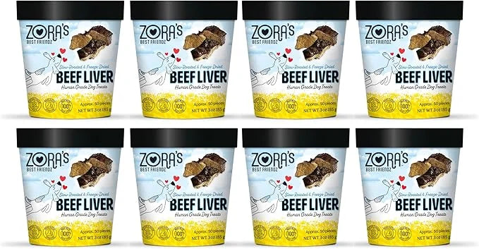 Zora's Best Friendz 100% Human Grade Freeze Dried Beef Liver Dog Treats, 3 oz. - Small, Medium & Large Dogs, Healthy, Grai...