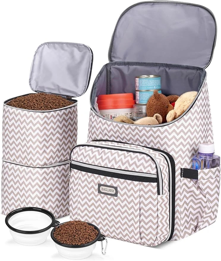 BAGLHER Travel Dog Backpack - Detachable Travel Dog Food Container for Pet Supplies Dog Gear Backpack,Dog Bag for Travelin...