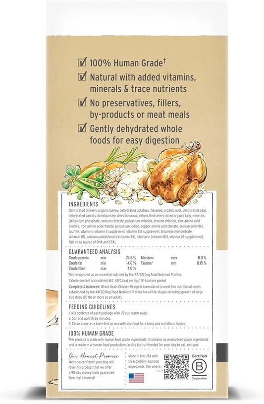 The Honest Kitchen Human Grade Dehydrated Whole Grain Dog Food – Complete Meal or Dog Food Topper – Chicken 10-Pack of 1.5...