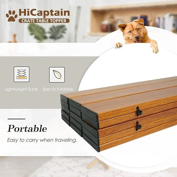HiCaptain Pet Crate Table Topper ??Foldable Wire Dog Kennel Topper Custom Pet Crate Table (L, for 42 inch Crate) - Product...