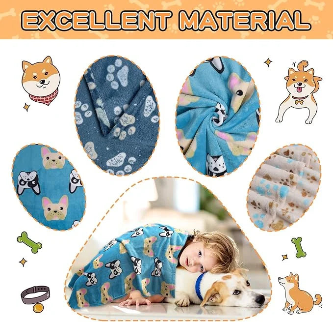 1 Pack 3 Blankets for Dogs Blankets for Medium Dogs Medium Dog Blanket Super Soft Fluffy Premium Fleece Pet Blanket Flanne...