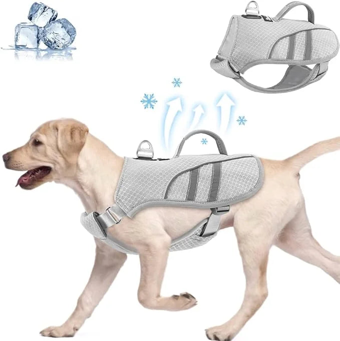 SlowTon Dog Cooling Vest - Cooling Shirt for Dogs, Evaporative Instant Cooling Vest Harness with Ice Pack Pocket, Lightwei...
