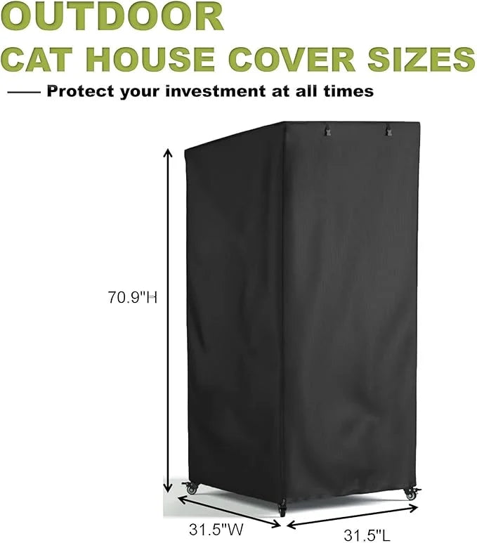Outdoor Cat House Cover, Super Waterproof Feral Cattery Cat Cover, Cat Enclosure Cover, 600 D Heavy Duty Rain Sheet ,, 32x...