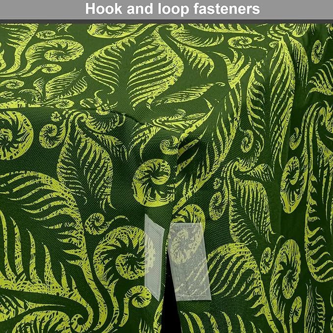 Lunarable Hunter Green Dog Crate Cover, Baroque Style Damask Floral Pattern with Leaves Swirled Branches Retro Design, Eas...