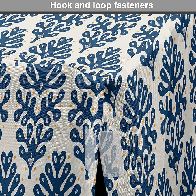 Lunarable Contemporary Blue Dog Crate Cover, Abstract Coral Inspired Motifs with Dots Around, Easy to Use Pet Kennel Cover...
