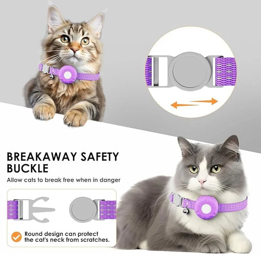 Cat Tracker, Pet Tracker for Cats, Cat GPS Tracker Collar with Safety Elastic Buckle, GPS Tracker Compatible with Apple Fi...
