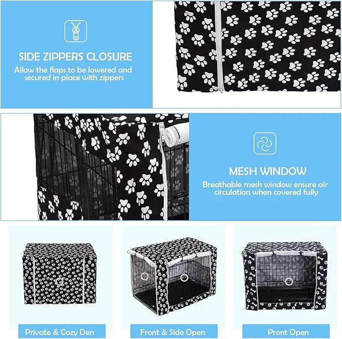 Dog Crate Cover Kennel Dogs Covers fits Small Medium Large crates cage Heavy Nylon Waterproof soundproof Indoor Outdoor - ...
