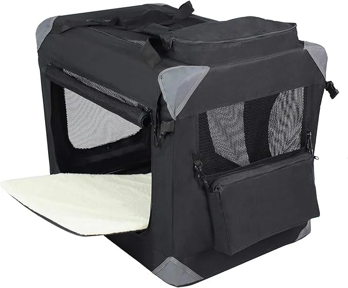EliteField 3-Door Folding Soft Dog Crate with Carrying Bag and Fleece Bed (2 Year Warranty), Indoor & Outdoor Pet Home (20...