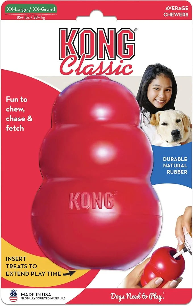 KONG Classic Stuffable Dog Toy - Fetch & Chew Toy for Dogs - Treat-Filling Capabilities & Erratic Bounce for Extended Play...