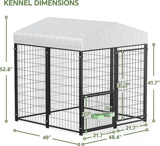 Mr IRONSTONE Large Dog Kennel Outdoor with Water-Resistant Roof Heavy Duty Outside Dog Kennel Pet Pens Dogs Run Enclosure ...