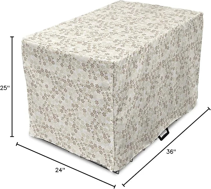 Ambesonne Flower Dog Crate Cover, Flowers Bouquet Blossoms Ornamental Simplistic Monochromic Summer Art, Easy to Use Pet K...