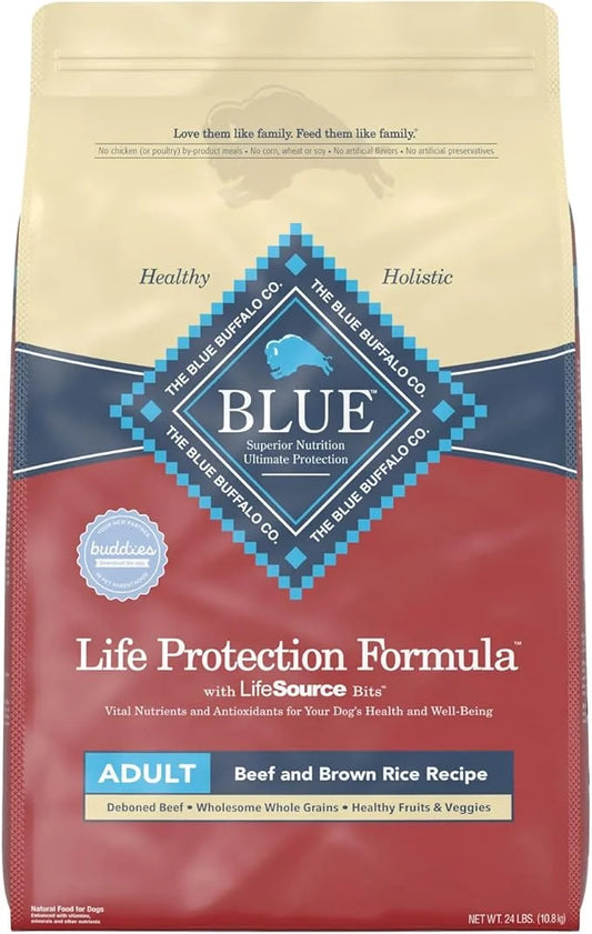 Blue Buffalo Blue Life Protection Formula Natural Adult Beef and Brown Rice Dry Dog Food, 24 lbs. - Product Image