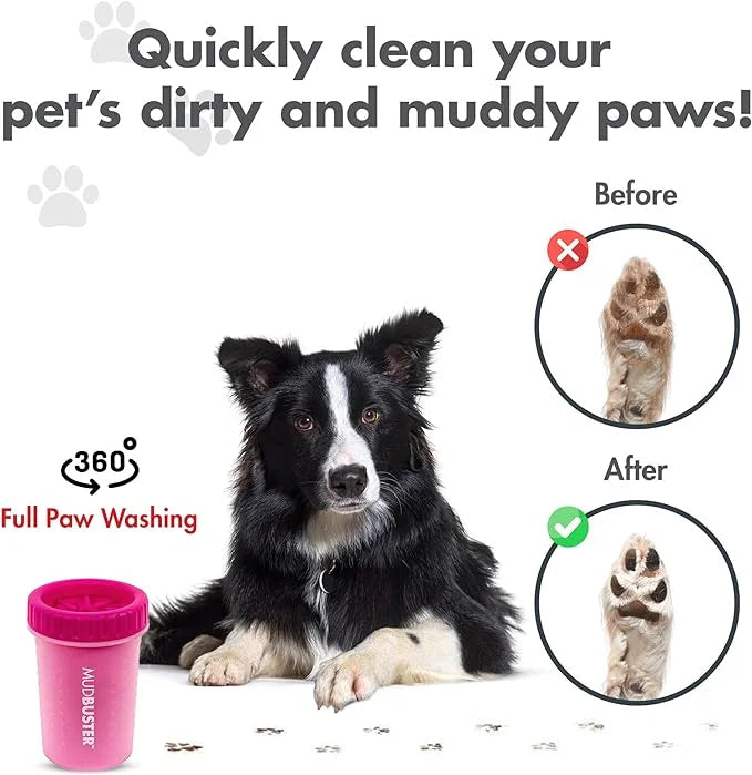 Dexas Pink Medium Dog Paw Cleaner, MudBuster - Premium Quality Pet Supplies and Dog Accessories for Dogs, Easy to Use, Mes...