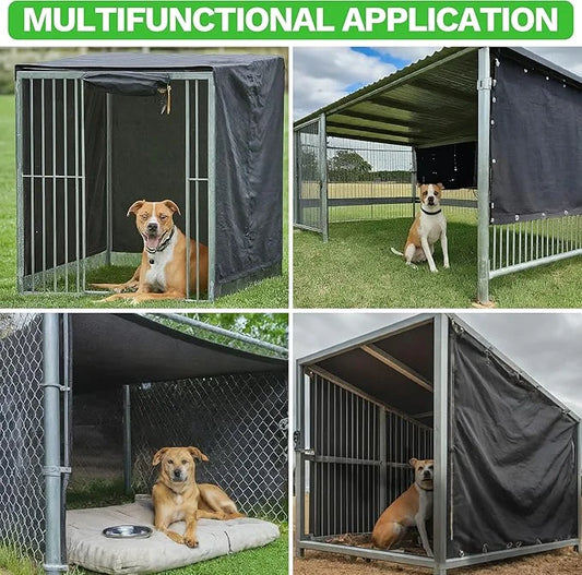 ColourTree 5' x 12' Brown Custom Size Shade Cloth with Grommets - 90% Sunblock, Durable Mesh Fabric Tarp for Dog Kennel Co...