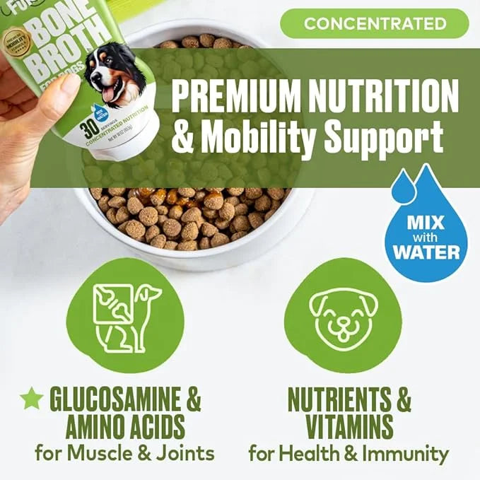 Mobility Support Beef Bone Broth for Dogs | Hip & Joint Support for Dogs | Glucosamine & Amino Acid Boosted | Human Grade ...