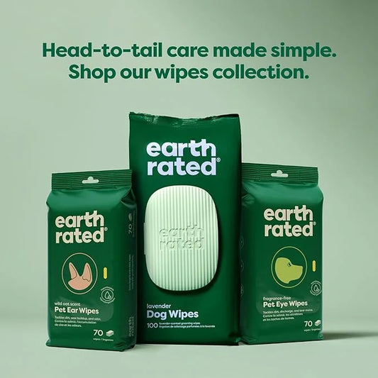 Earth Rated Vet-Developed Pet Ear Wipes, Hypoallergenic Cleaner for Dogs & Cats Ears to Remove Dirt and Wax Build Up, Wild...