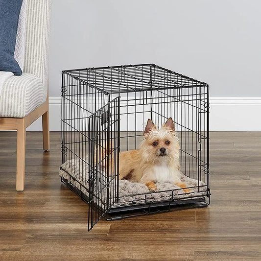 MidWest Homes for Pets Newly Enhanced Single & Double Door iCrate Dog Crate, Includes Leak-Proof Pan, Floor Protecting Fee...
