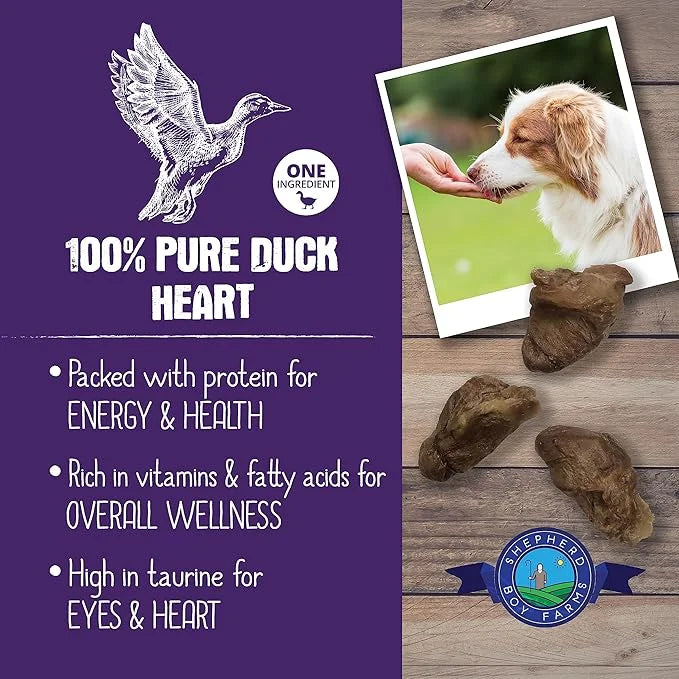 Freeze Dried Dog and Cat Treats, Duck Heart, All Natural Freeze-Dried Dog Treat & Dog Snack, Made in USA, High in Protein,...