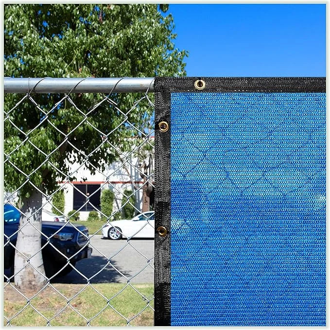 ColourTree 8' x 16' Blue Custom Size Shade Cloth with Grommets - 90% Sunblock, Durable Mesh Fabric Tarp for Dog Kennel Cov...
