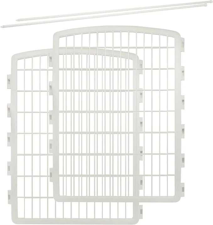 IRIS USA 34'' Pet Playpen 2 Panel Add-On with Connecting Rods, Dog Playpen, Puppy Small Medium Dogs, Heavy-Duty Molded Pla...