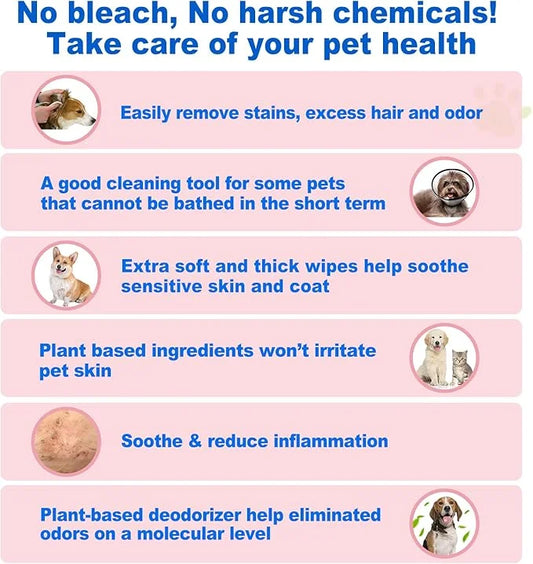 DR.EASY Lavender 200ct Scent Pet Wipes for Dogs and Cats，Ears, Face, Butt, Body and Eye –Convenient, Nature，Home or Travel...