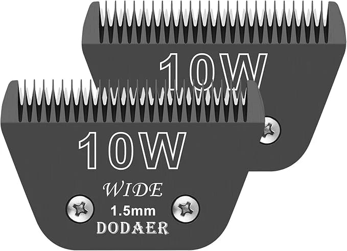 10 Wide Blades for Dog Grooming,Compatible with Artero/Andis/Oster A5/Wahl km10 Dog Clippers,Cutting Length 1/16",2 Pack (...