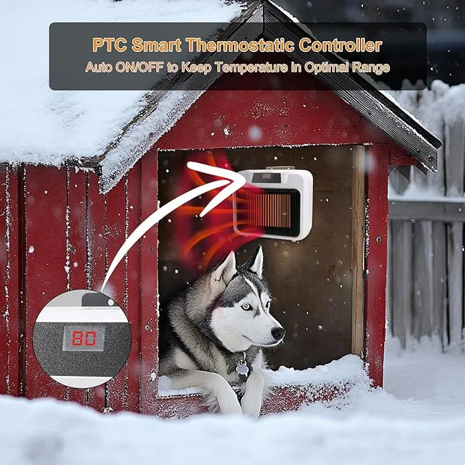 PETRFOH Dog House Heater with Smart Thermostat 300W/600W Chicken Coop Heater for Outdoor/Indoor Winter - Product Image