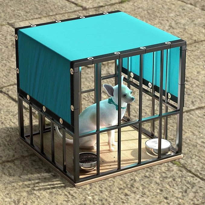 ColourTree 5' x 8' Turquoise Custom Size Shade Cloth with Grommets - 90% Sunblock, Durable Mesh Fabric Tarp for Dog Kennel...