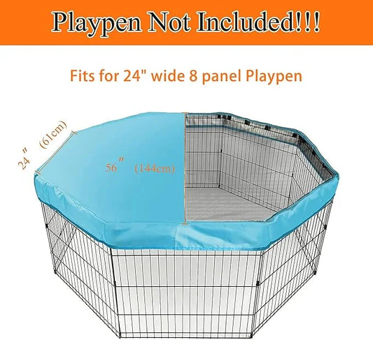 PJYuCien Dog Playpen Mesh Top Cover, Fits 24 Inch 8 Panels Regular Octagon Metal Exercise Pet Pen, Adhesive Tape Connectio...