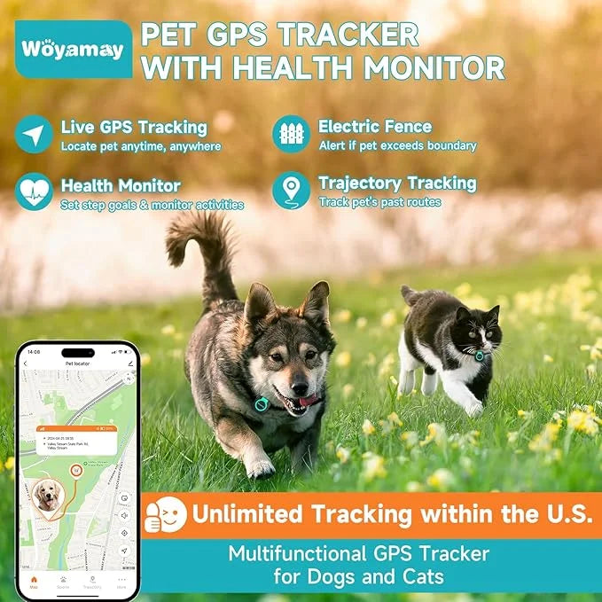 GPS Tracker & Health Monitoring for Dogs -Pet GPS Location Tracker, Wellness & Escape Alerts, Waterproof, Works with Any C...