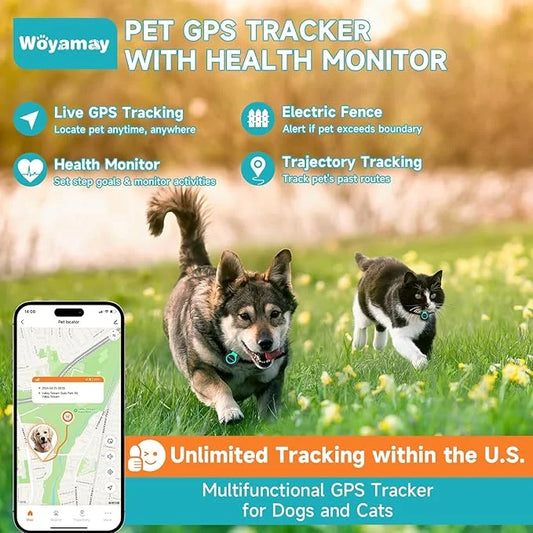 GPS Tracker & Health Monitoring for Dogs -Pet GPS Location Tracker, Wellness & Escape Alerts, Waterproof, Works with Any C...