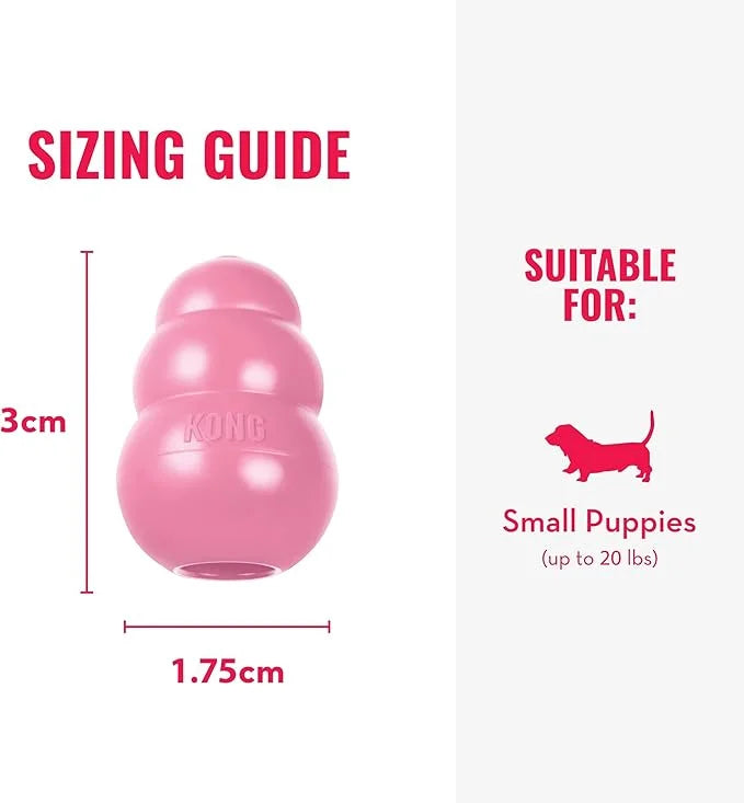 KONG Puppy - Natural Teething Rubber Chew Toy for Dogs - Stuffable Dog Toy for Extended Playtime - Chew & Fetch Toy for Pu...