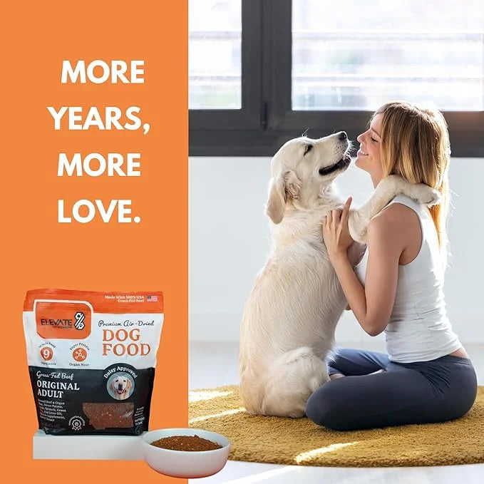 100% Human Grade Air Dried Dog Food - All Natural - USA Grass Fed Beef - Limited Ingredient Dog Food - Grain Free - Dehydr...