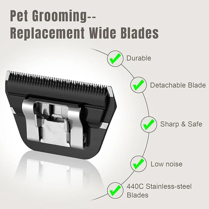 10 Wide Blades for Dog Grooming,Compatible with Artero/Andis/Oster A5/Wahl km10 Dog Clippers,Cutting Length 1/16",2 Pack (...