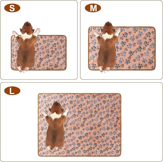 1 Pack 3 Blankets Super Soft Fluffy Premium Fleece Pet Blanket Flannel Paw Printed Throw for Dog Puppy Cat (Large 41x31'',...