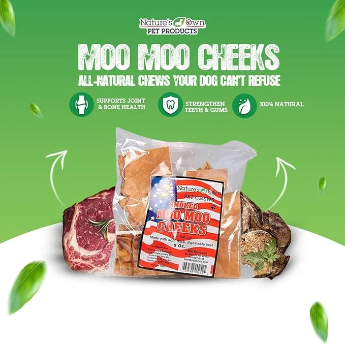 (2 Pack) Nature's Own Pet Chews Moo Cheeks Bag Treat, 8 oz - Product Image