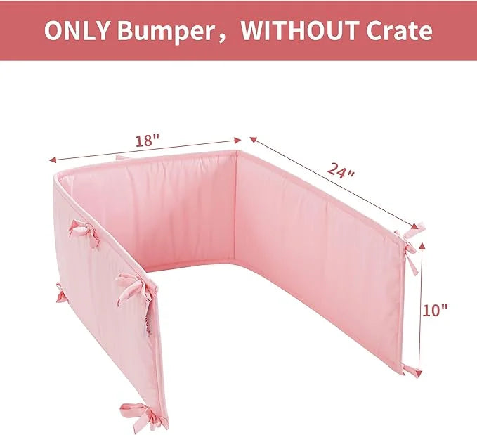 Hombys Dog Crate Bumper with Ties - Soft Crate Accessory -Kennel Cover - Training Pads for Front Door Crates, 24"x18", Pin...