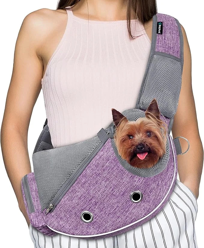 PetAmi Dog Sling Carrier for Small Dogs, Puppy Carrier Sling Purse, Dog Bags For Traveling, Carrying Bag to Wear Medium Ca...