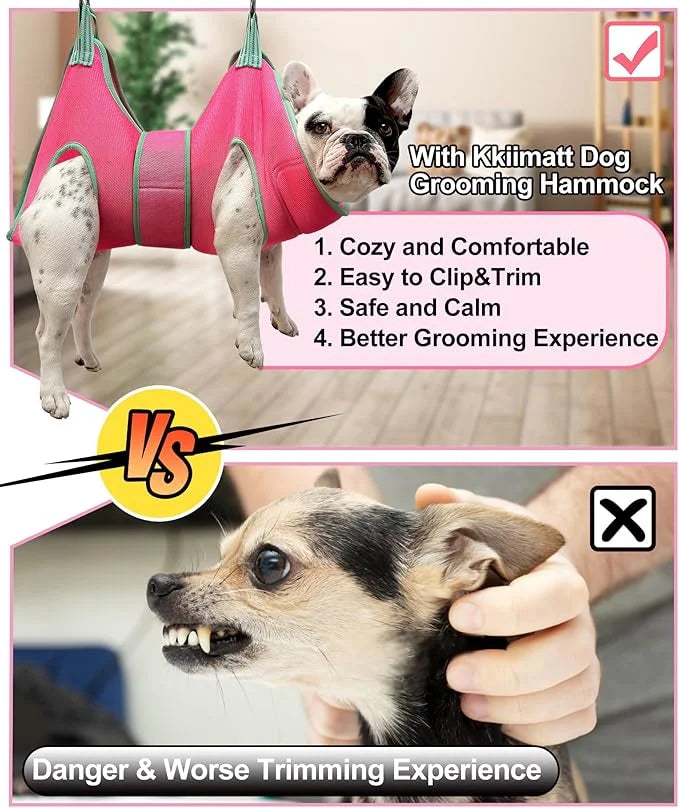 2024 New Grooming Hammock, Hanging Harness Holder for Dog Nail Clipping/Trimming, Sling With Thick Fabric Neck Support & S...