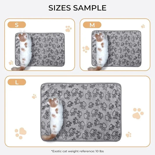 1 Pack 6 Blankets Dog Cat Soft Fluffy Fleece Pet Blanket Warm Cute Print Design Puppy Kitten Blanket Doggy Paw Grey Small(...