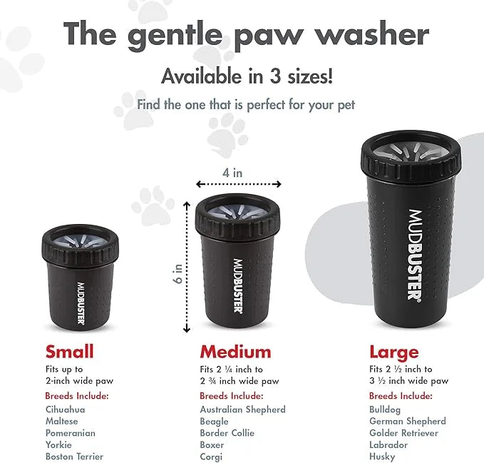 Dexas Medium Dog Paw Cleaner, Matte Black - Premium Quality Pet Supplies and Dog Accessories - Easy to Use and Clean MudBu...