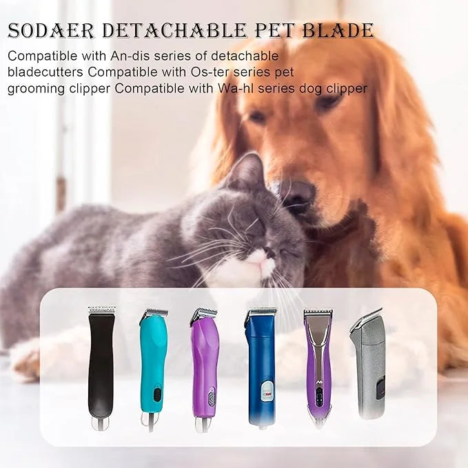 2 Pack 7 Blade Dog Grooming Clipper Replacement Blades,Compatible with Andis Size-Cut Length 1/8"(3.2mm),Compatible with O...