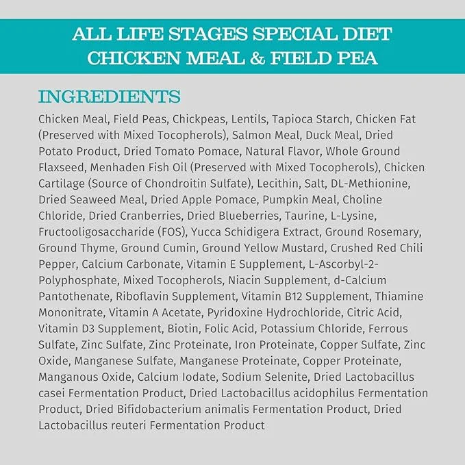 Blackwood Special Diet All Life Stages Dry Dog Food, 30Lb., Chicken Meal & Field Pea Recipe, with Superfood Ingredients, G...