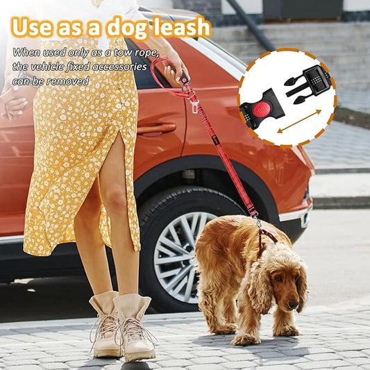 Removable Dog Seat Belts Harness for Car, 3 in 1 Pet Dog Car Seatbelt Leash, laqibak Restraint Secures to Headrest and Ref...