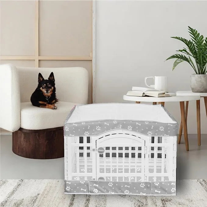 2 Pack Dog Playpen Cover and Bottom Pad Fits for 36 Inch 4 Panels Pet Playpen, Dog Crate Pad Puppy Play Pen Cover, Hoop an...