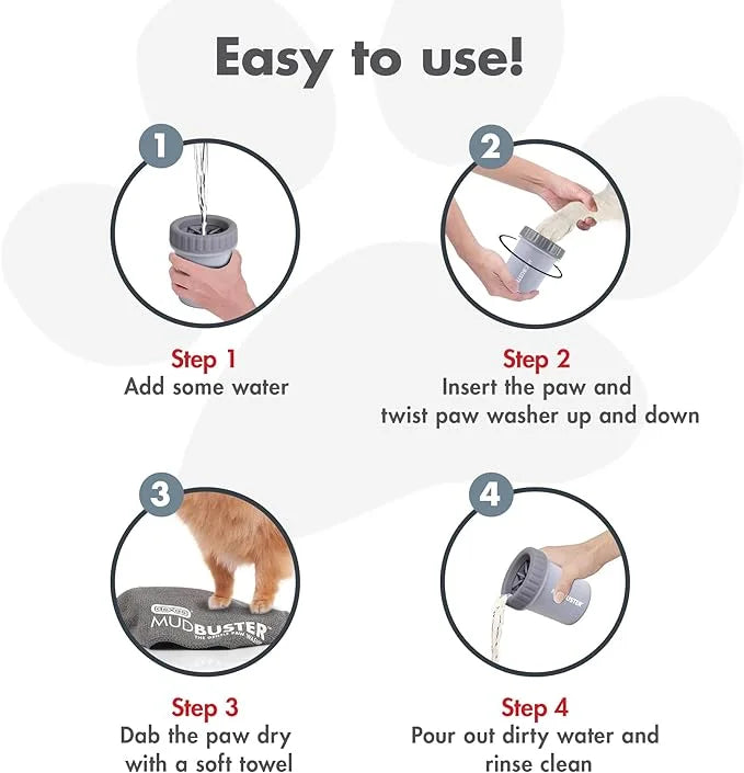 Dexas MudBuster Portable Dog Paw Cleaner, Premium Quality Large Gray Pet Accessory - Product Image